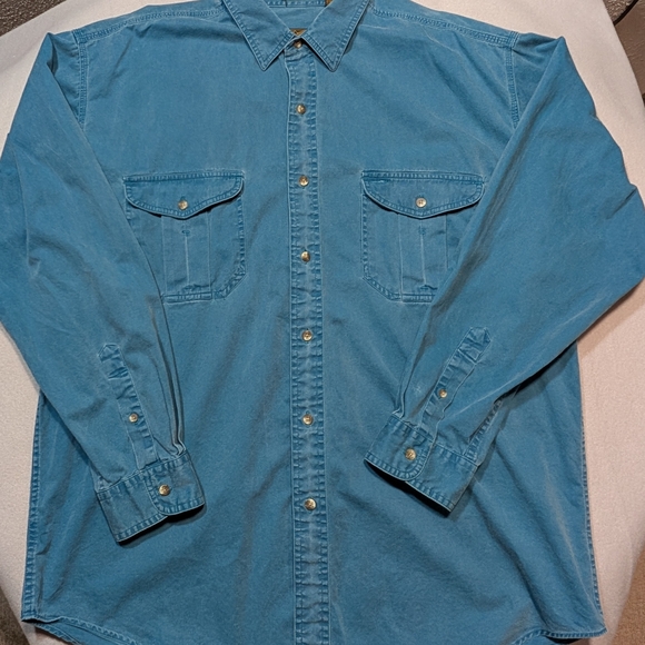 Eddie Bauer Teal Button Down Shirt - Picture 1 of 10